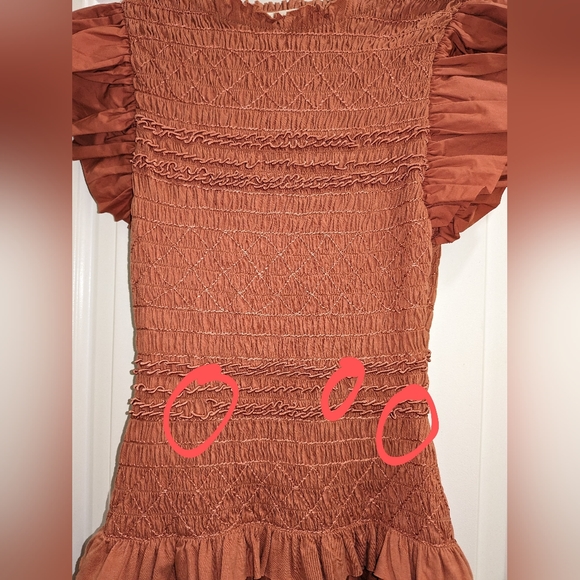 11. NWOT ULLA JOHNSON MADELINE SMOCKED MIDI DRESS - Picture 10 of 11